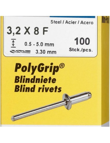 Mini-Pack PolyGrip Al/acero 3,2 x 8 Gesipa