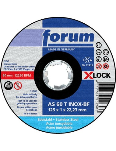 Disco de corteX-LOCK Inox125X1,0mm recto FORUM